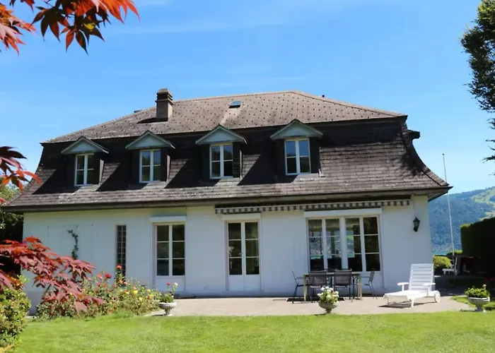 Wunderschoene Mit Privatstrand Villa Spiez